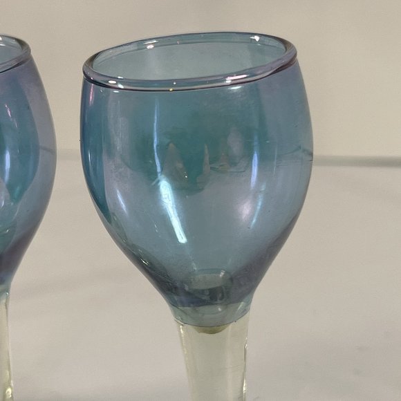 Liqueur 6 Glasses Blue Port Wine Barware Sherry Unbranded 1.5 oz Cordial Shots - Picture 4 of 8